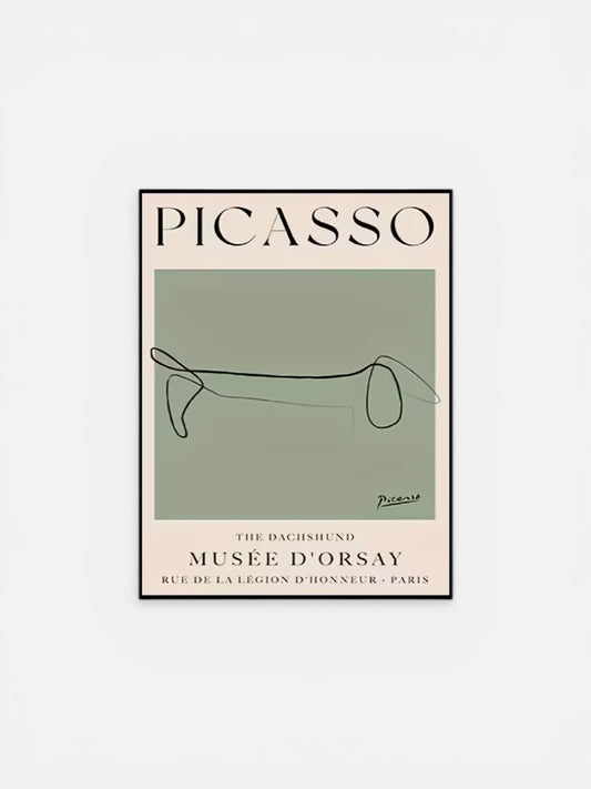 Picasso-Style Dachshund Line Art Print