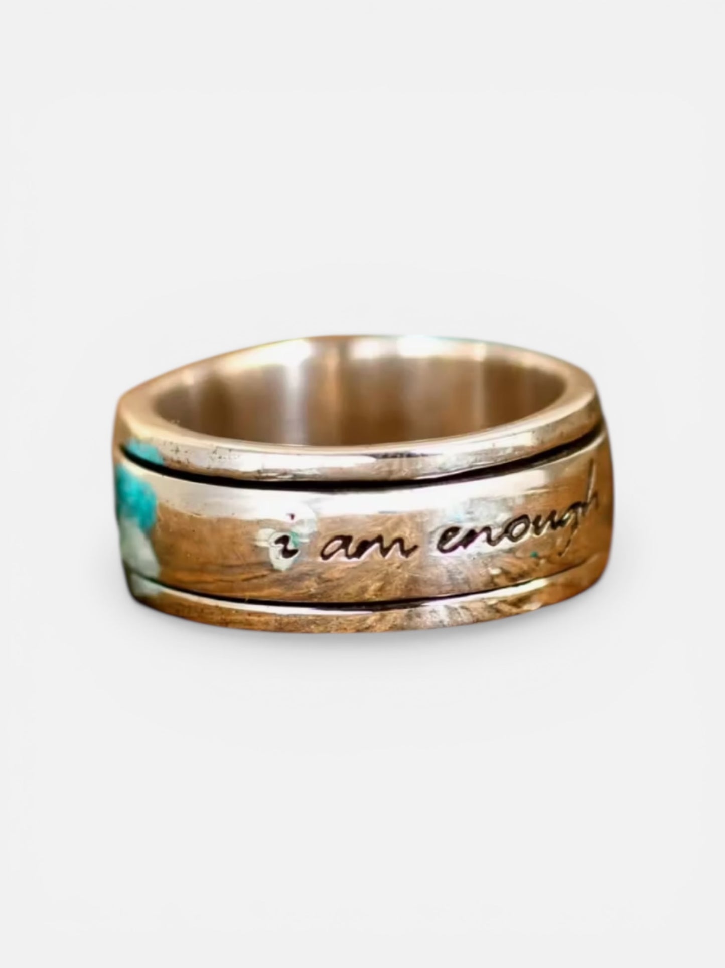 Timeless engraved "I Am Enough" ring