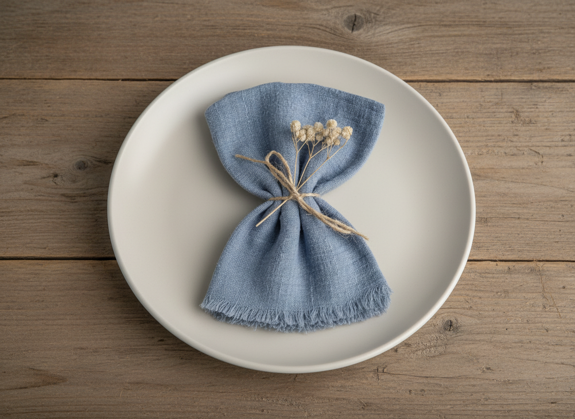 Reusable Gauze Napkins Set of 6 – Spring Blue