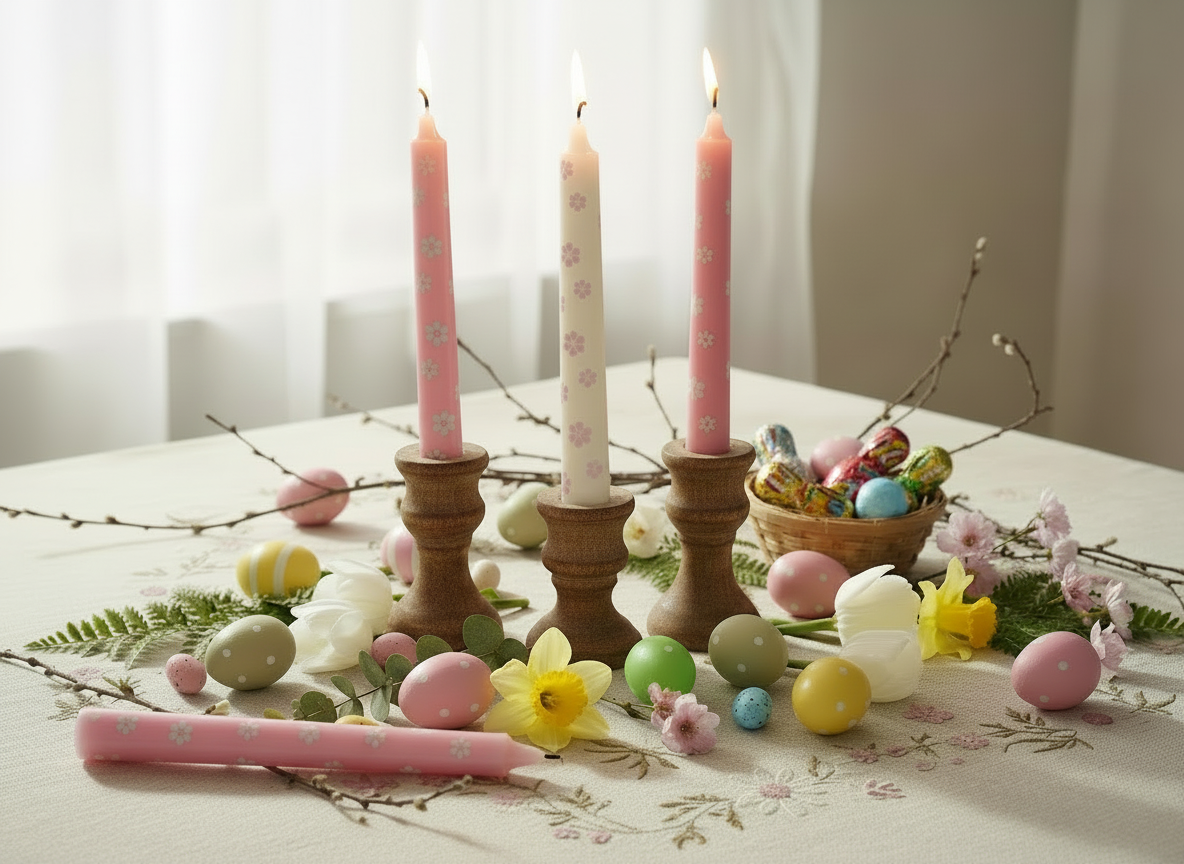 Handcrafted taper candles (set of 3)