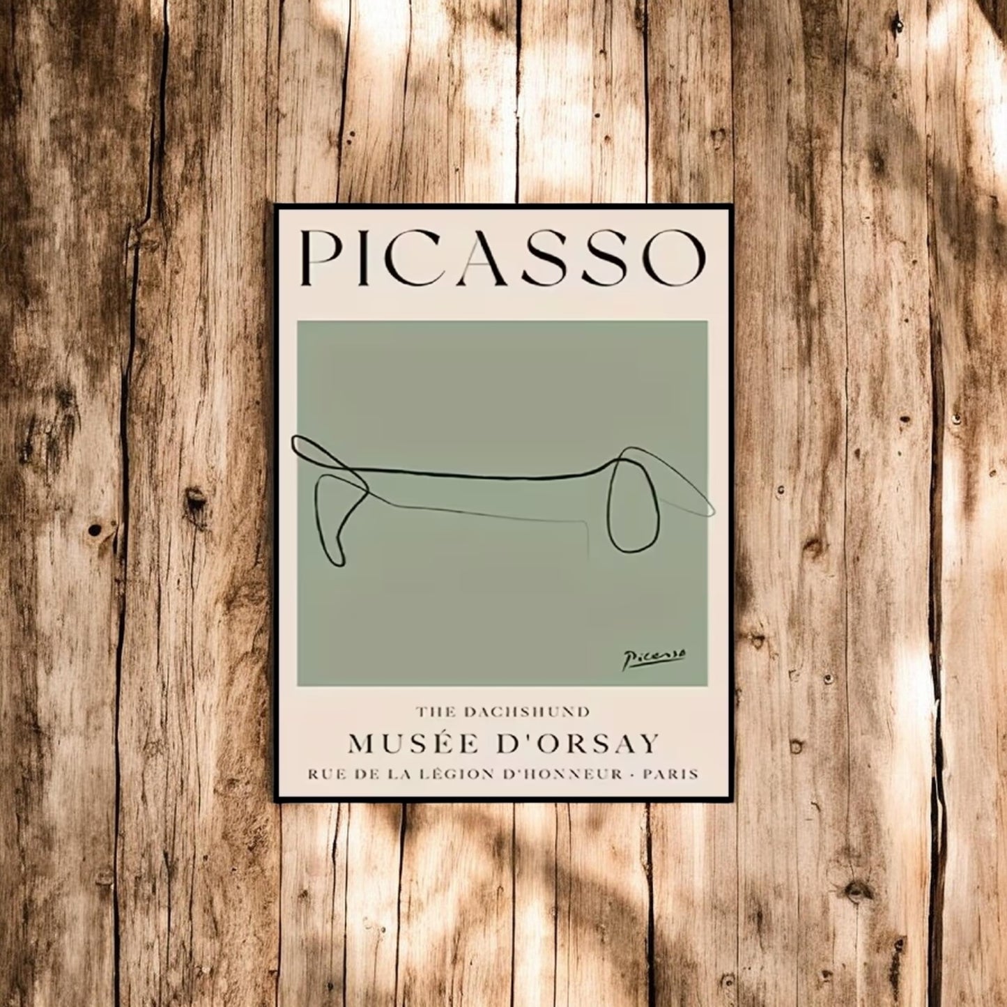 Picasso-Style Dachshund Line Art Print