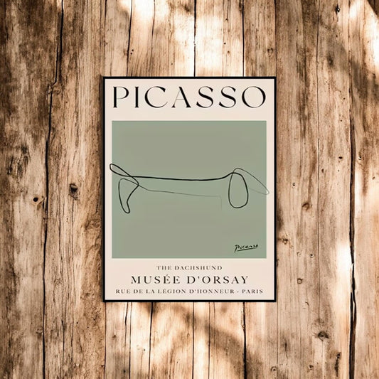 Picasso-Style Dachshund Line Art Print