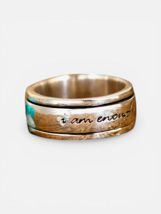 Timeless engraved "I Am Enough" ring