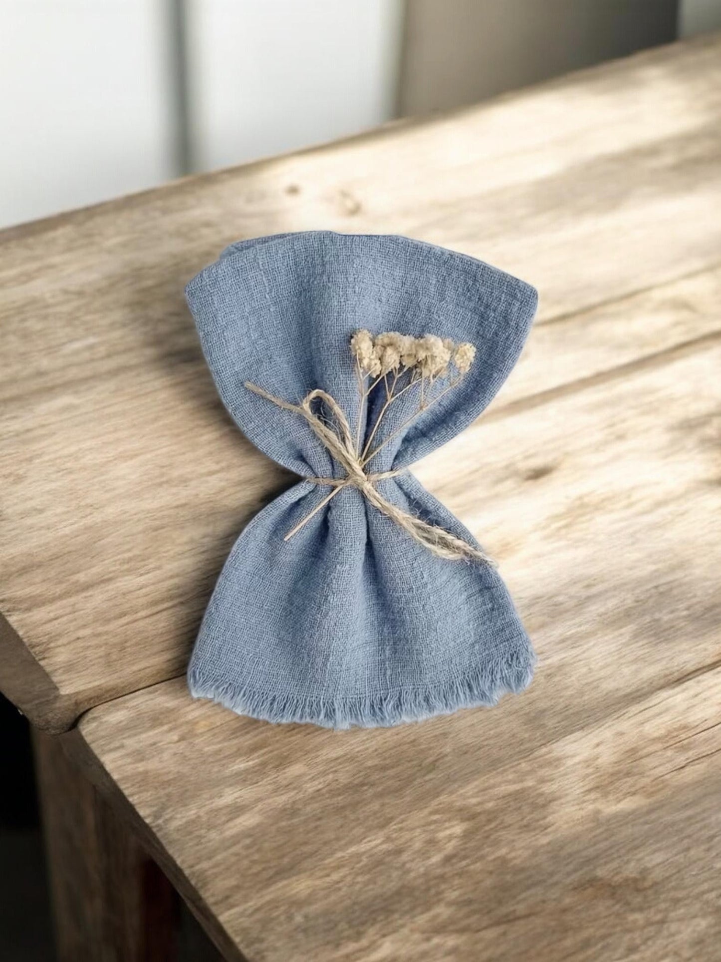 Reusable Gauze Napkins Set of 6 – Spring Blue